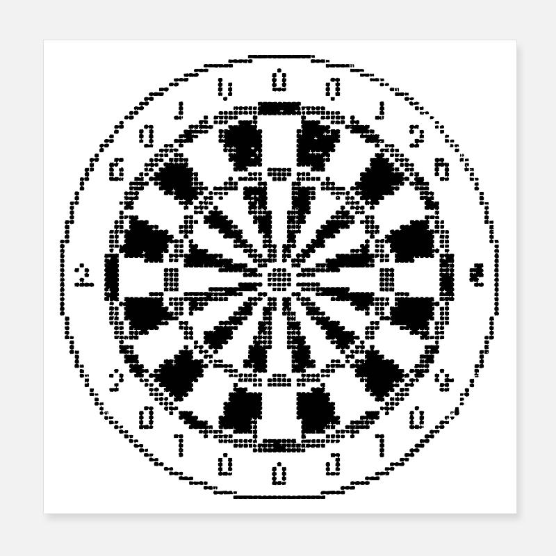 Dartscheibe Pixel Grafik Poster 20x20 cm