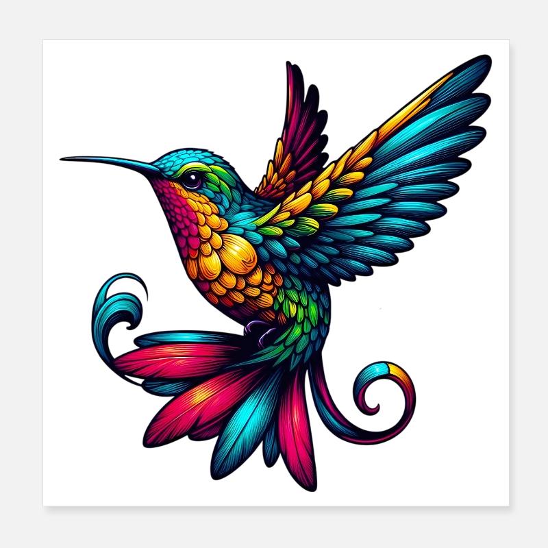 Kolibri Poster 20x20 cm