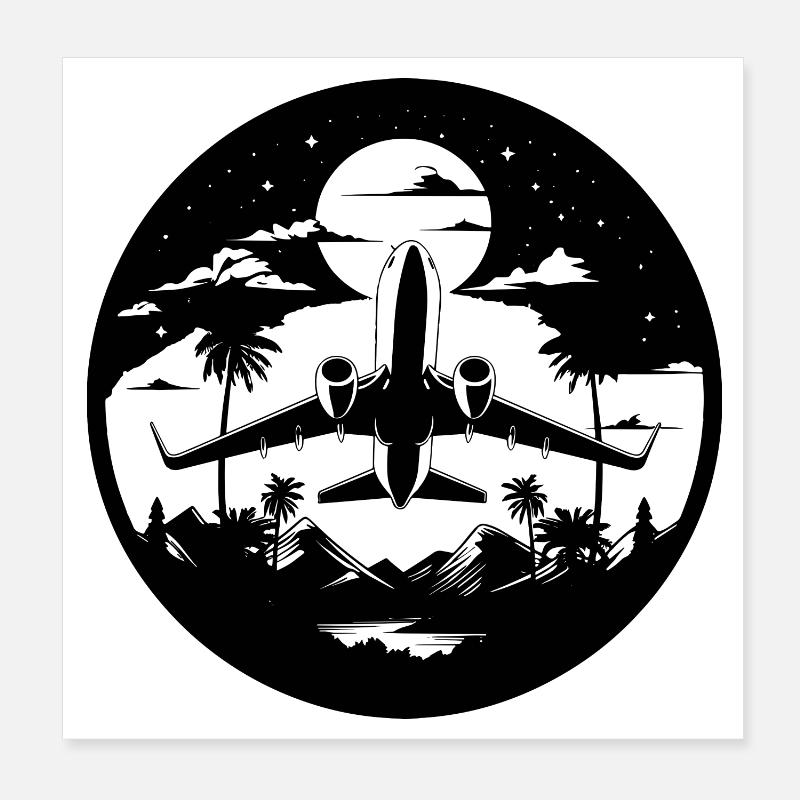 Airplane Graphics Poster 8" x 8" (20x20 cm)