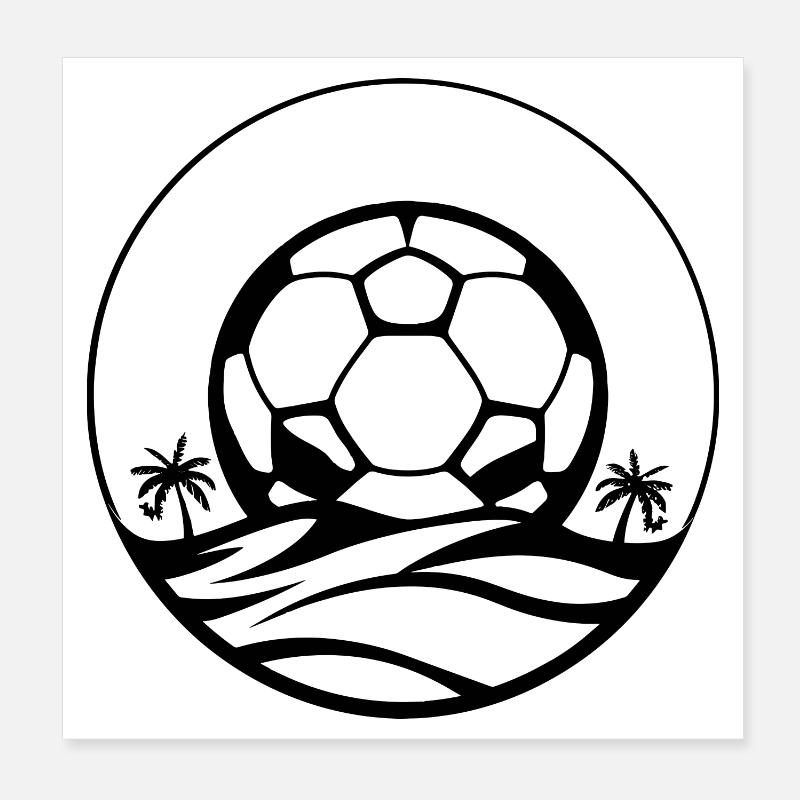 Soccer Drawing Poster 8" x 8" (20x20 cm)