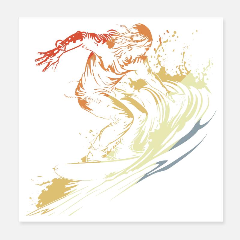 Surf Vintage Poster 20 x 20 cm