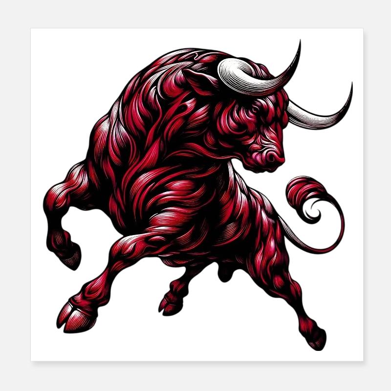 Stier Poster 20x20 cm