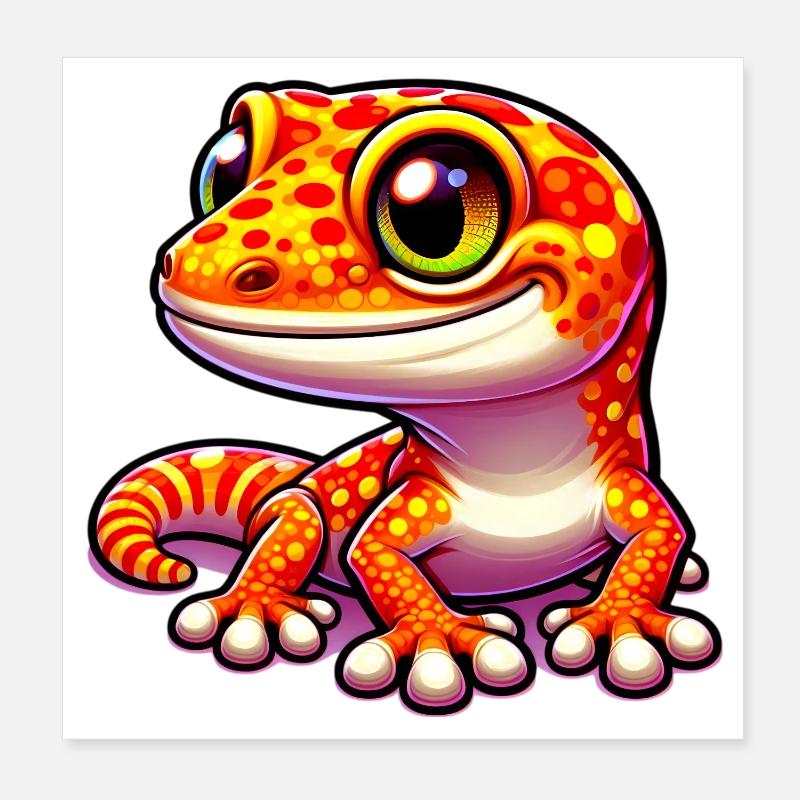 Gecko Poster 20x20 cm