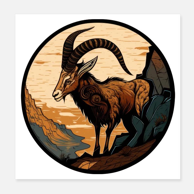 Capricorn Poster 8" x 8" (20x20 cm)