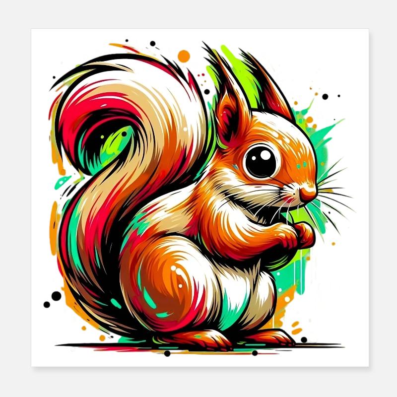 Eichhörnchen Poster 20x20 cm