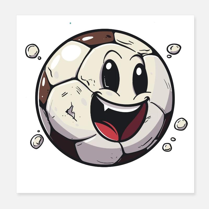 Fußball im Comic Stil Poster 20x20 cm
