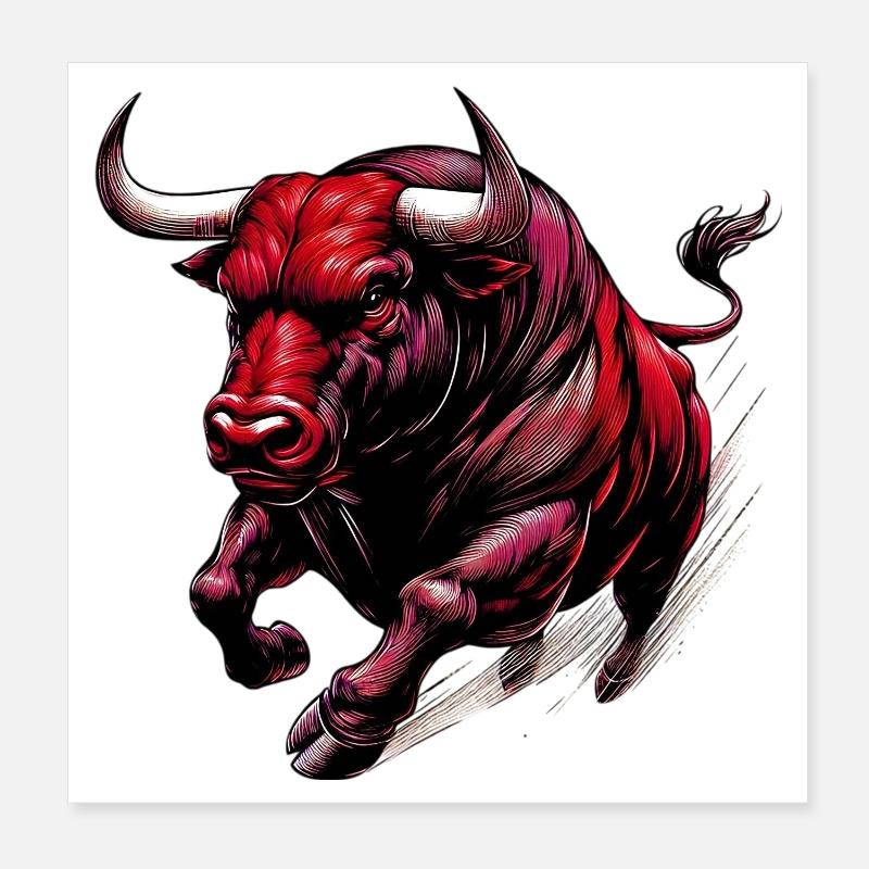 Stier Poster 20x20 cm