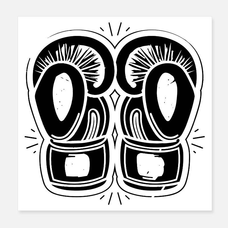 Boxhandschuhe Zeichnung Poster 20x20 cm