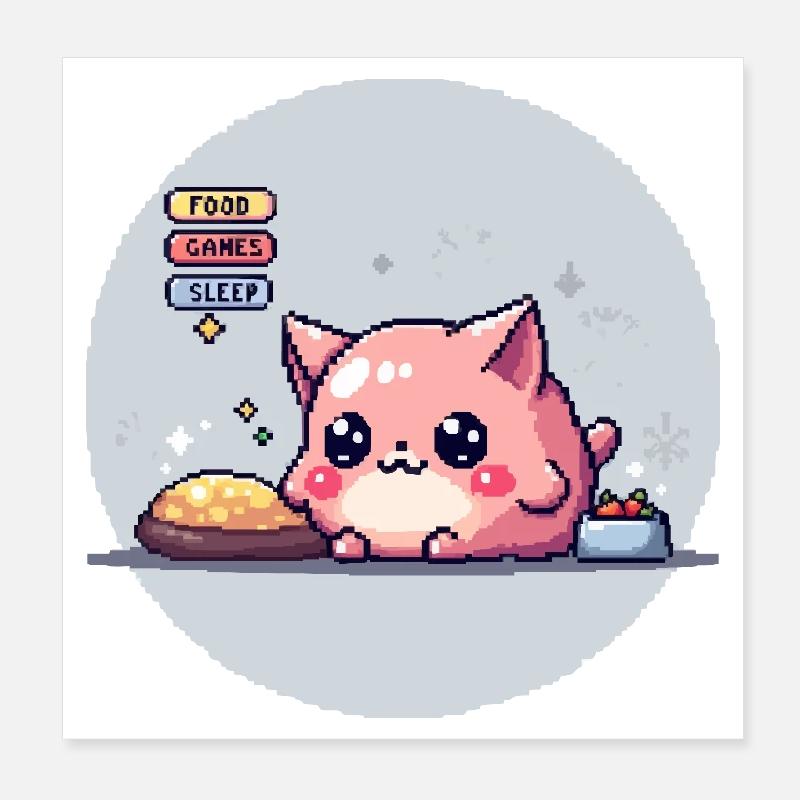 Pixel Pet - Retro Gaming Poster 20x20 cm