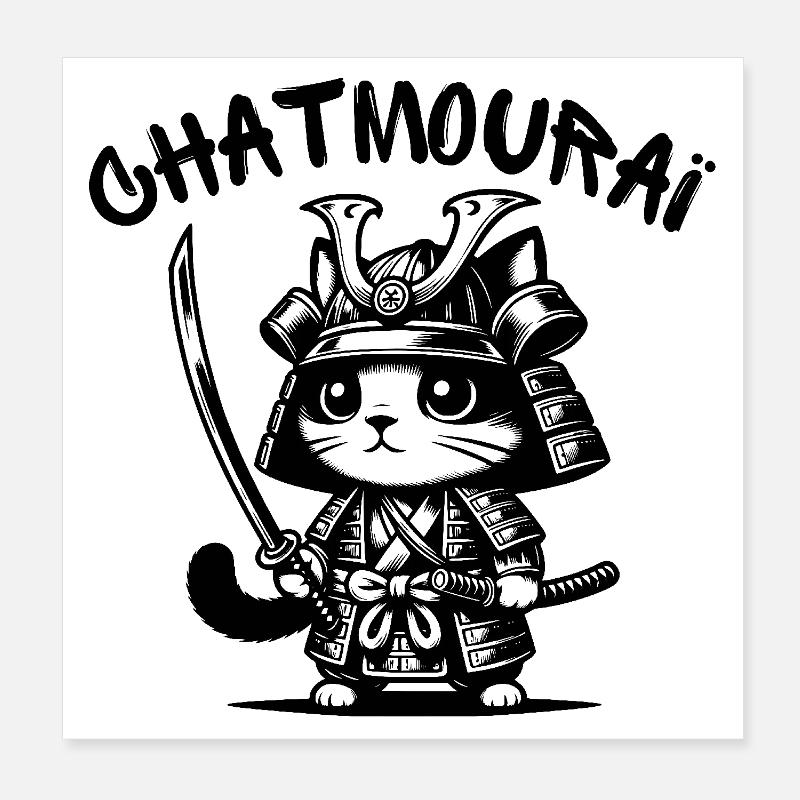 chat, chat mignon, chat doux - Poster 20 x 20 cm - blanc