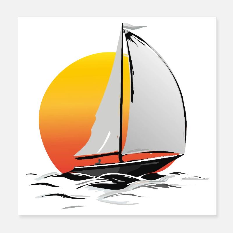 Marin avec soleil Poster 20 x 20 cm