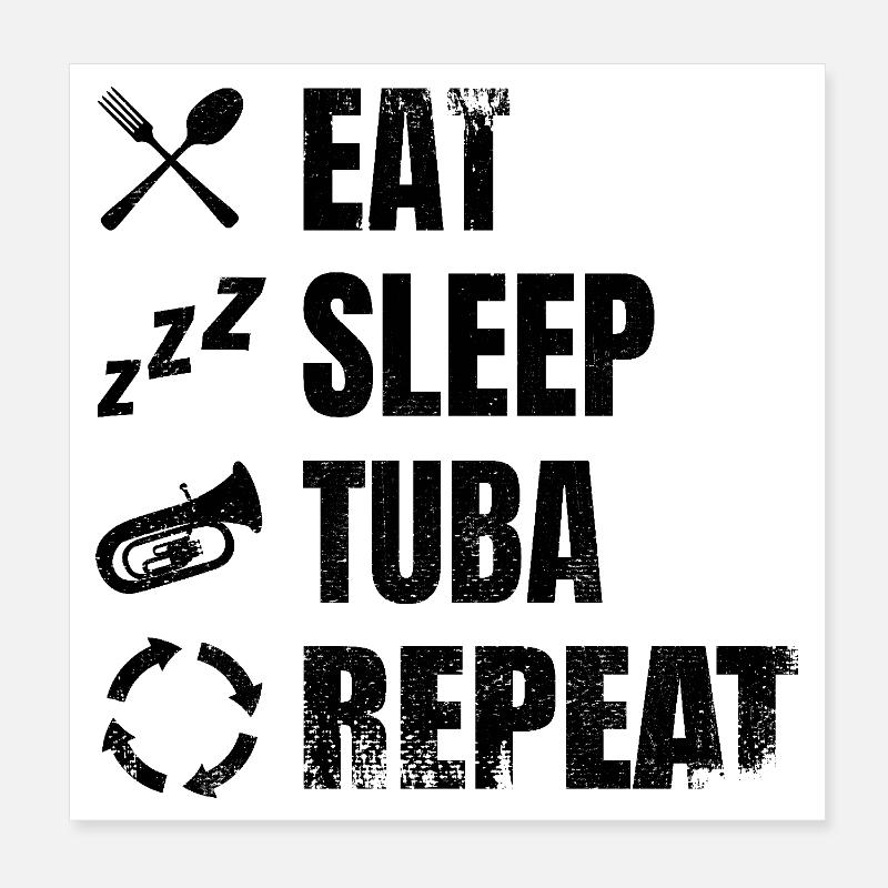 Routine quotidienne du tuba Poster 20 x 20 cm