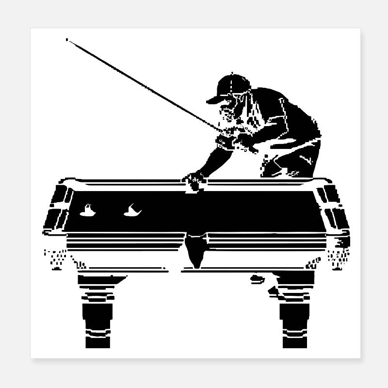 Joueur de billard Pixel Poster 20 x 20 cm