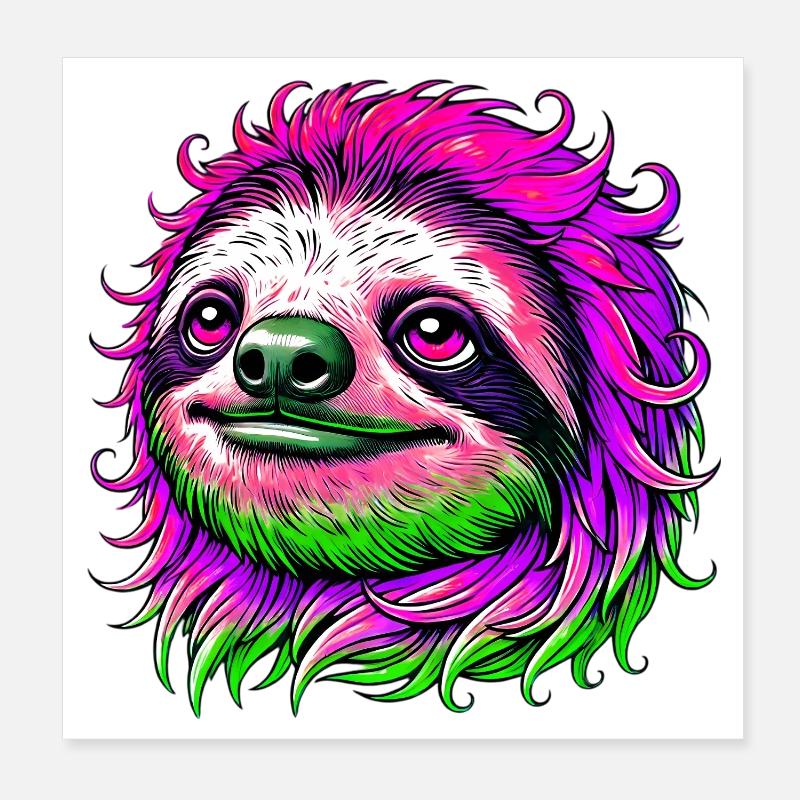 Sloth Poster 8" x 8" (20x20 cm)