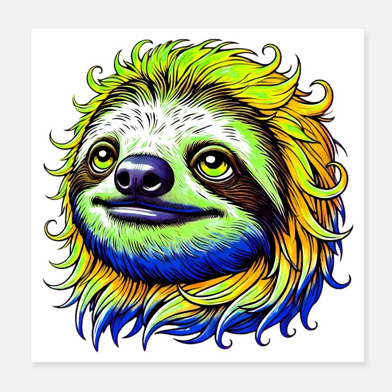 Sloth Poster 8" x 8" (20x20 cm)