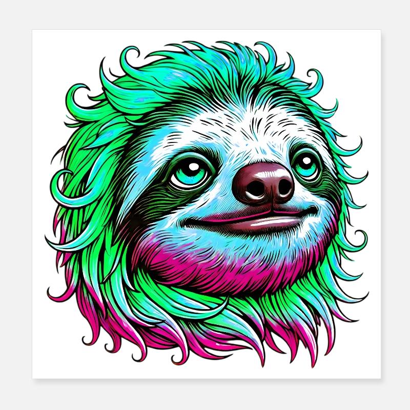 Faultier Poster 20x20 cm