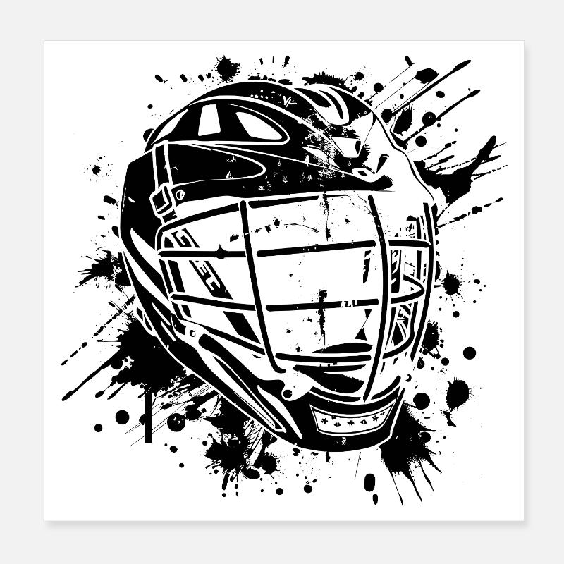 Casco da lacrosse Poster 20x20 cm