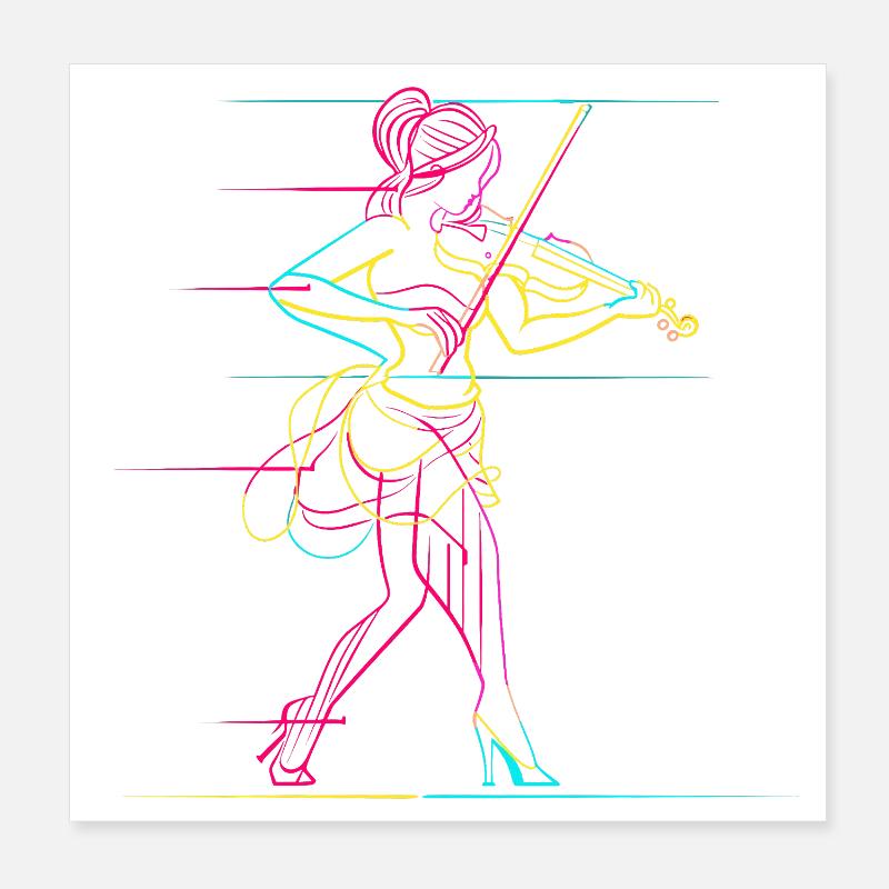 Fille violon Poster 20 x 20 cm