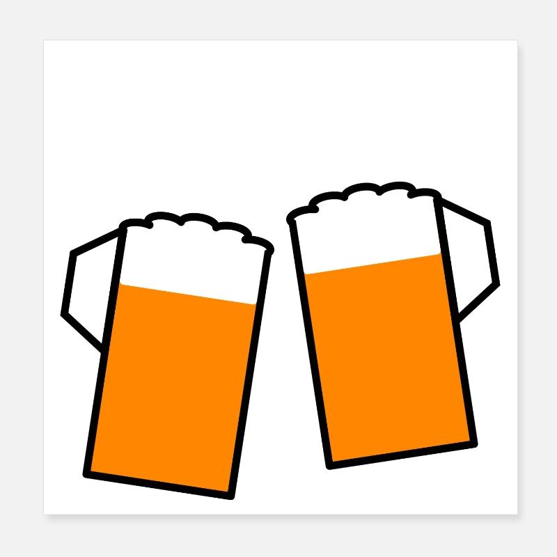 Biergläser Prost Bierglas Poster 20x20 cm