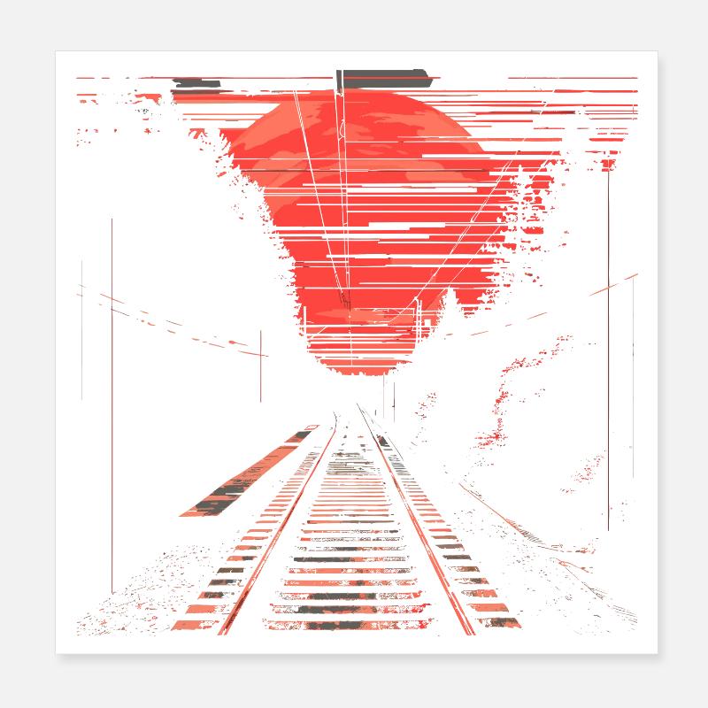 Illustration ferroviaire Poster 20 x 20 cm
