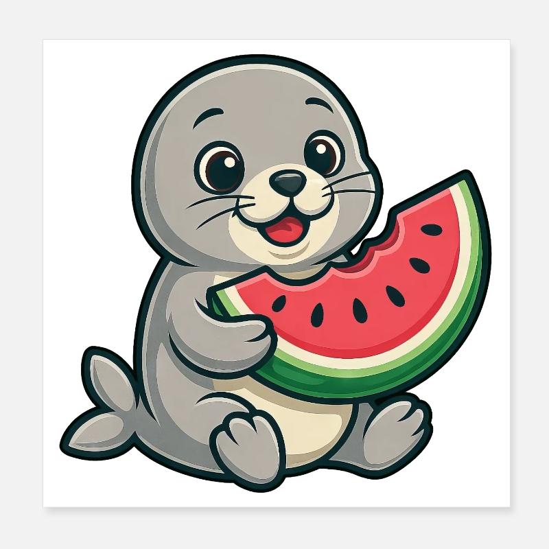 Melon de phoque Fruité d’été Poster 20 x 20 cm