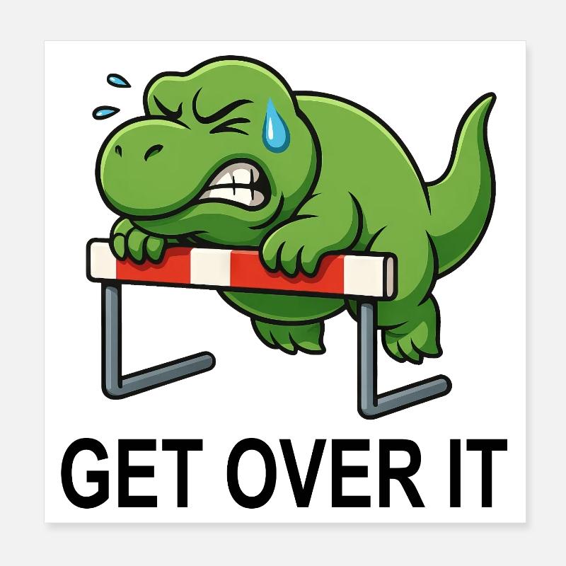 Dino T-Rex se met à haier en disant de s’en sortir Poster 20 x 20 cm