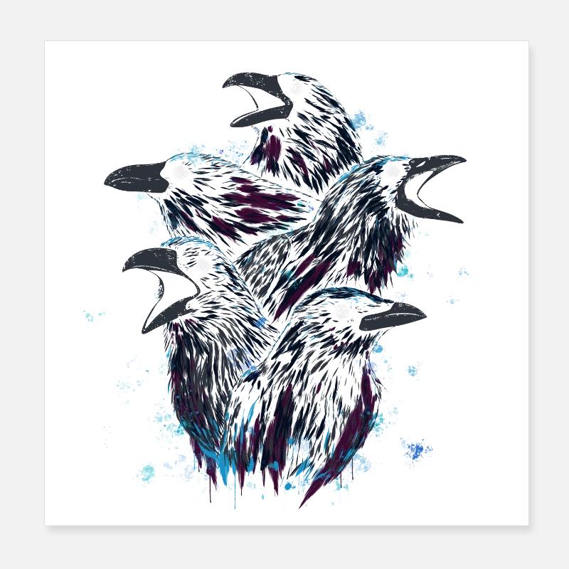 A Murder of Crows Poster 8" x 8" (20x20 cm)