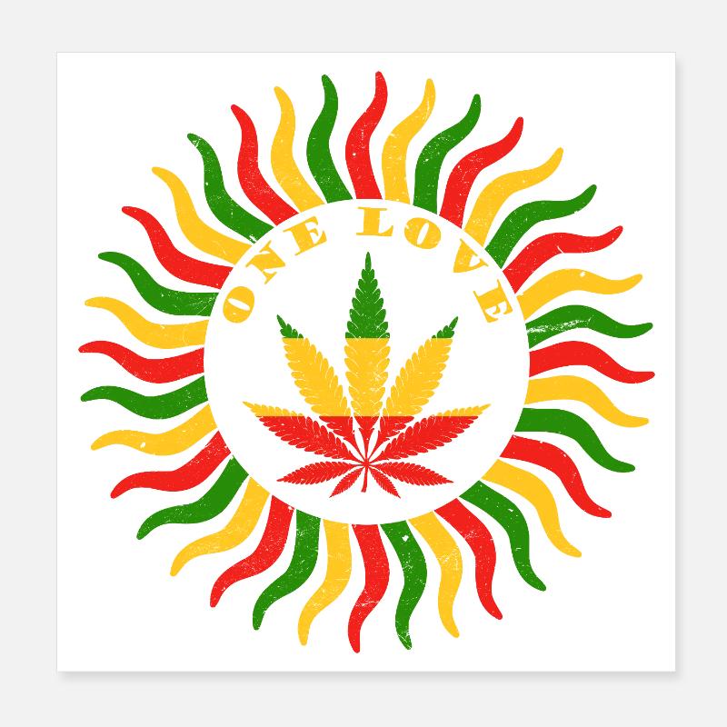 Emblème vibrant de l’amour du cannabis Poster 20 x 20 cm