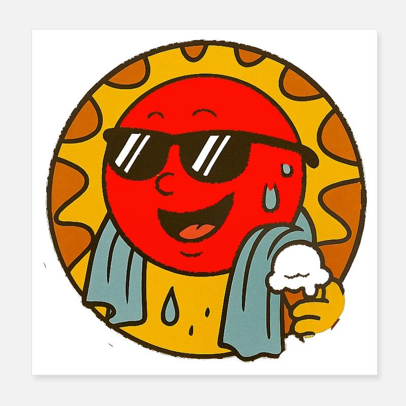Sungus with Cool Summer Vibe Poster 8" x 8" (20x20 cm)