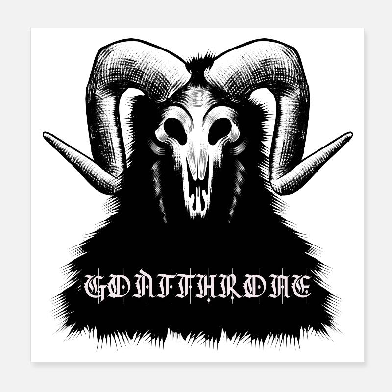 Trône de chèvre Trône de chèvre Design Métal DOOM Poster 20 x 20 cm