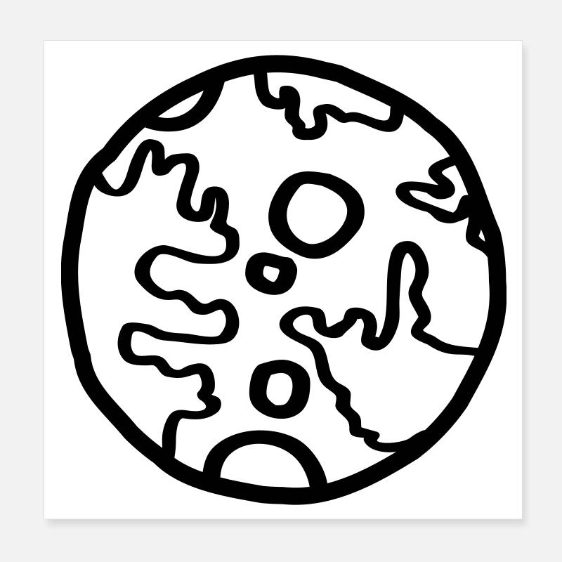 Planet Space Doodle Simple Poster 8" x 8" (20x20 cm)