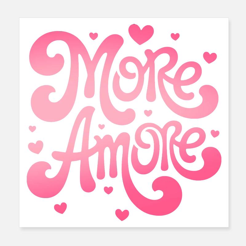 More Amore Herzen Poster 20x20 cm