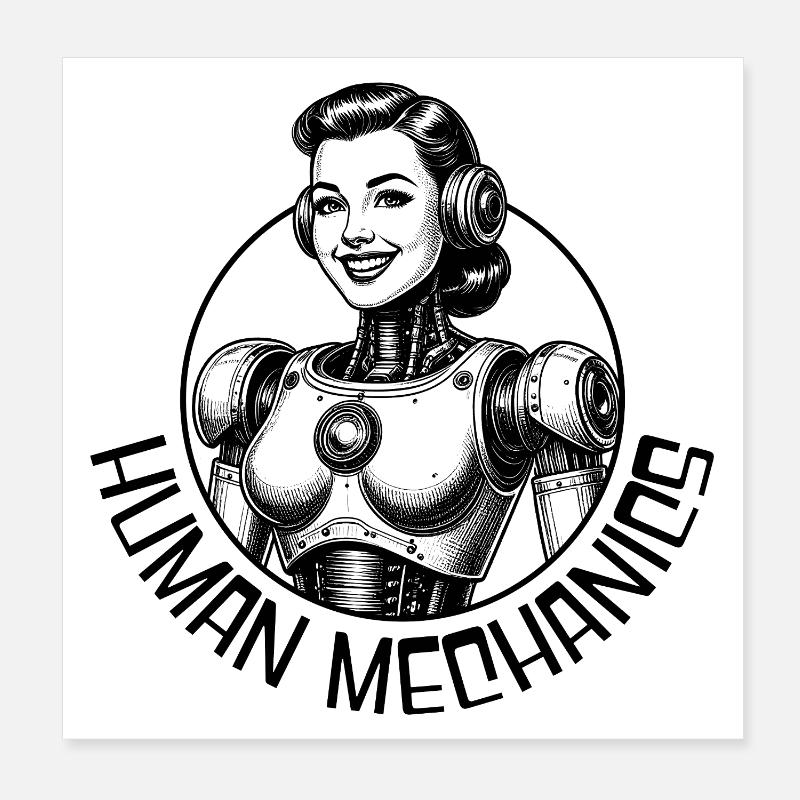 Mechanical Human Poster 8" x 8" (20x20 cm)