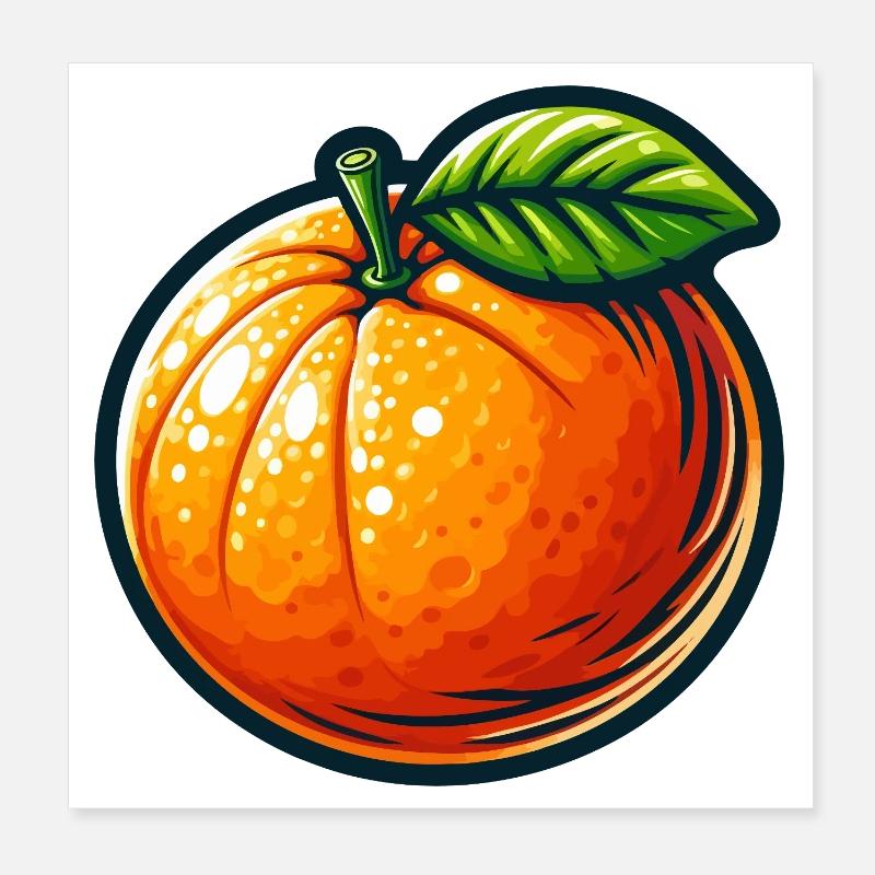 Orange stylisée Zeste éclatant Poster 20 x 20 cm