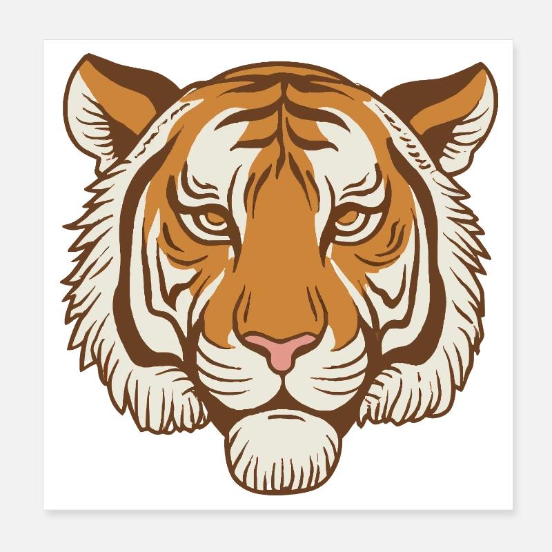 Retro Tiger – Roi de la forêt coréenne Poster 20 x 20 cm