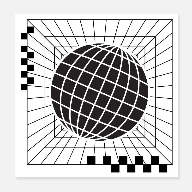 Conception géométrique de la sphère globale Poster 20 x 20 cm