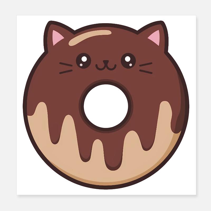 Süßer Katzendonut Poster 20x20 cm