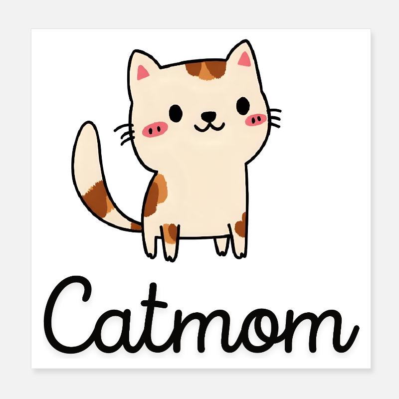 Design de chat mignon avec charme Poster 20 x 20 cm