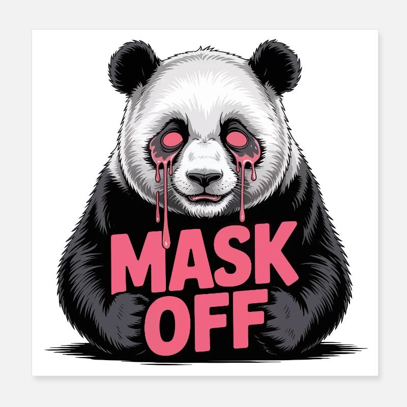 Masque sans panda Poster 20 x 20 cm