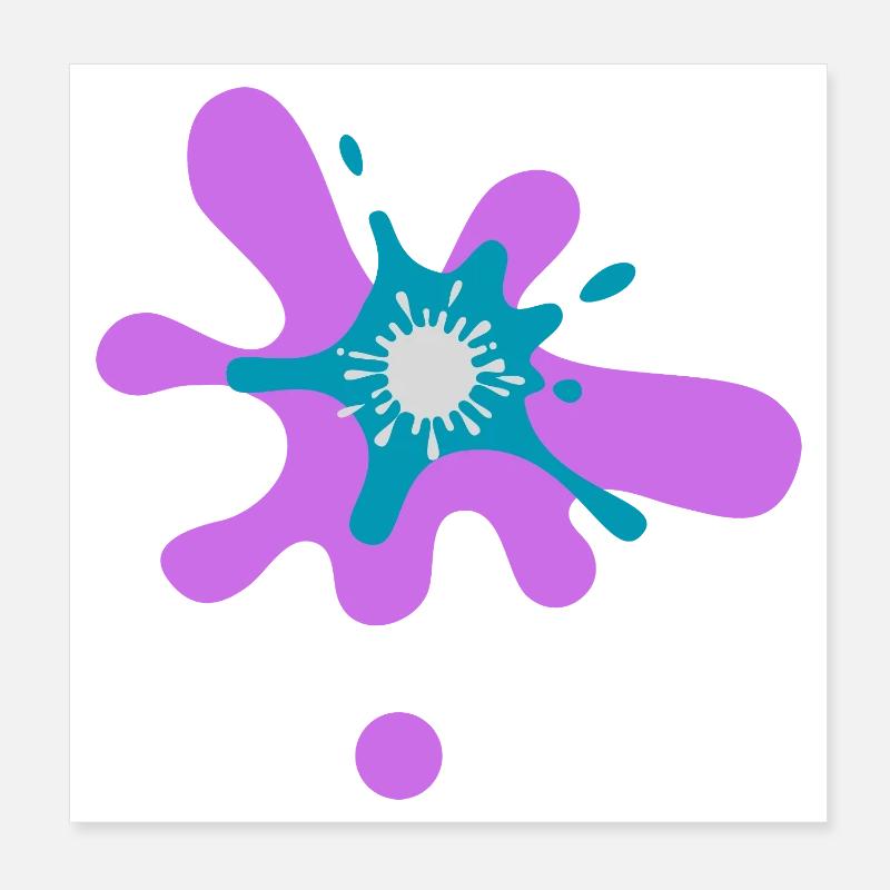 Impression d'éclaboussures de peinture abstraite Poster 20 x 20 cm