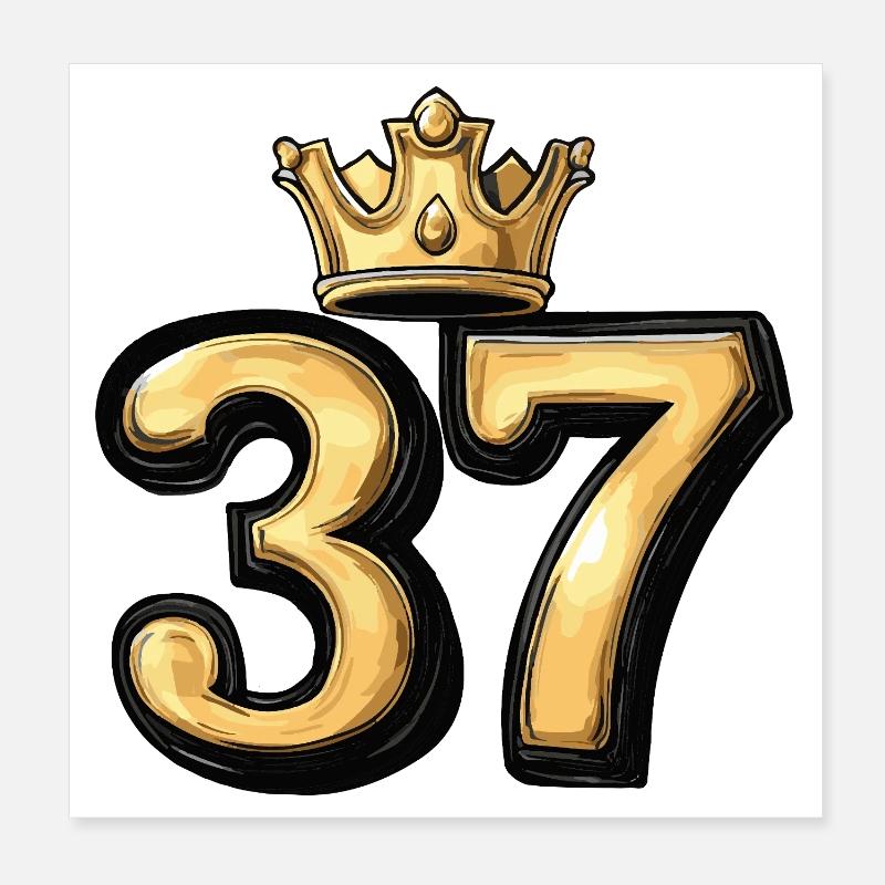 37 Number Krone Poster 8" x 8" (20x20 cm)