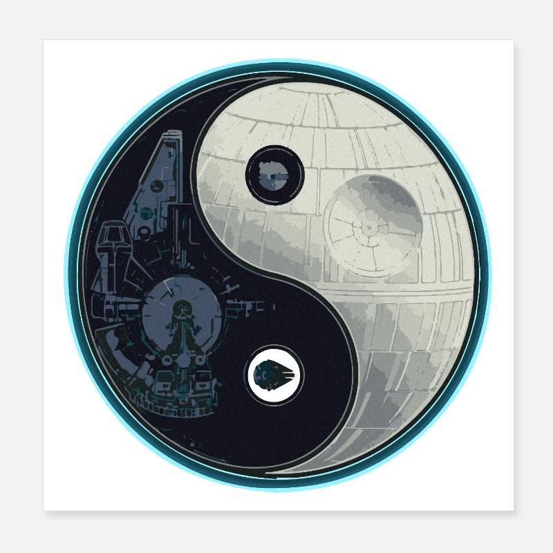 Millenium_falcon_and_death_star_Yin_Yang Poster 20 x 20 cm