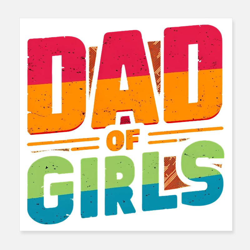 Vater von Mädchen Regenbogen, Väter Poster 20x20 cm