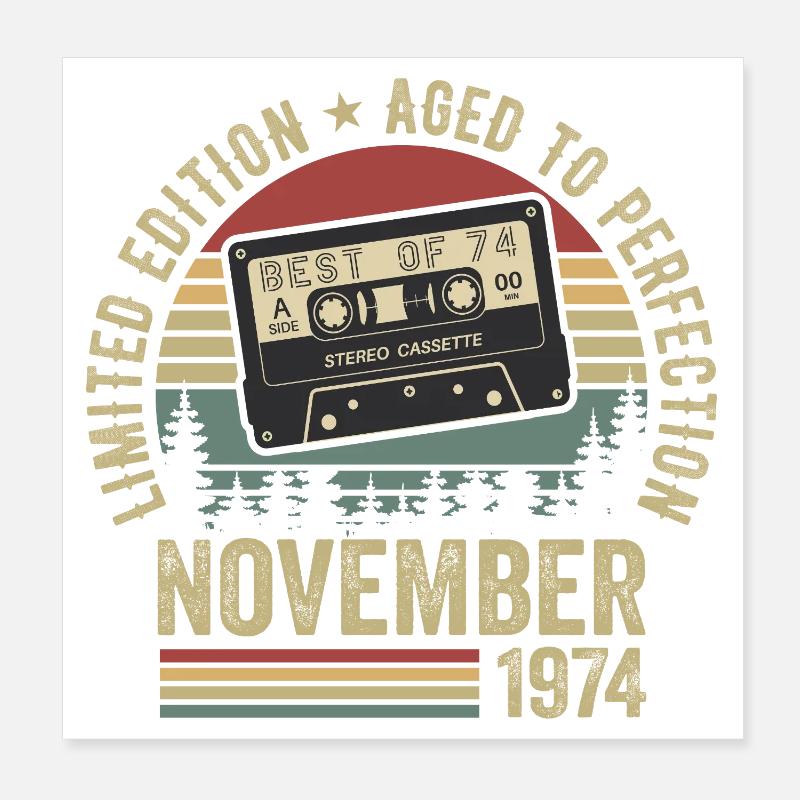 November 1974 - Poster 20x20 cm - Weiß