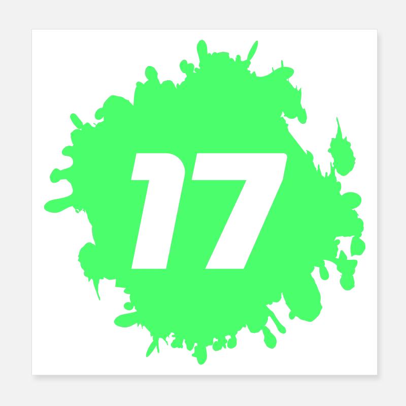 Neon Grüne Spritzer 17 Poster 20x20 cm