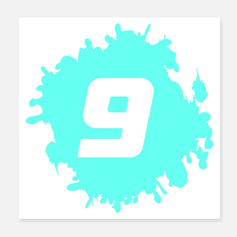 Neuf graphiques Cyan Splash Poster 20 x 20 cm