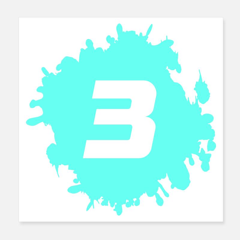 3 Neon Farbklecks Logo Poster 20x20 cm