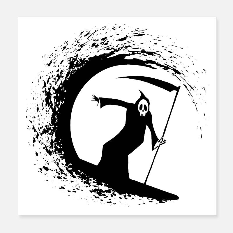 Death and surfing Poster 8" x 8" (20x20 cm)