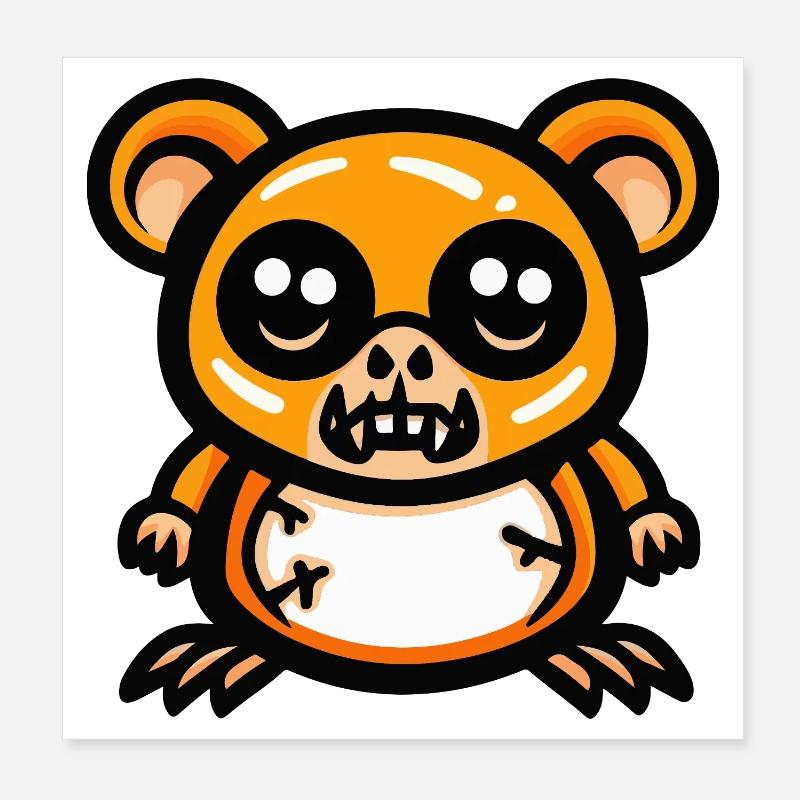 Hamster Halloween Comic Lustig Poster 20x20 cm