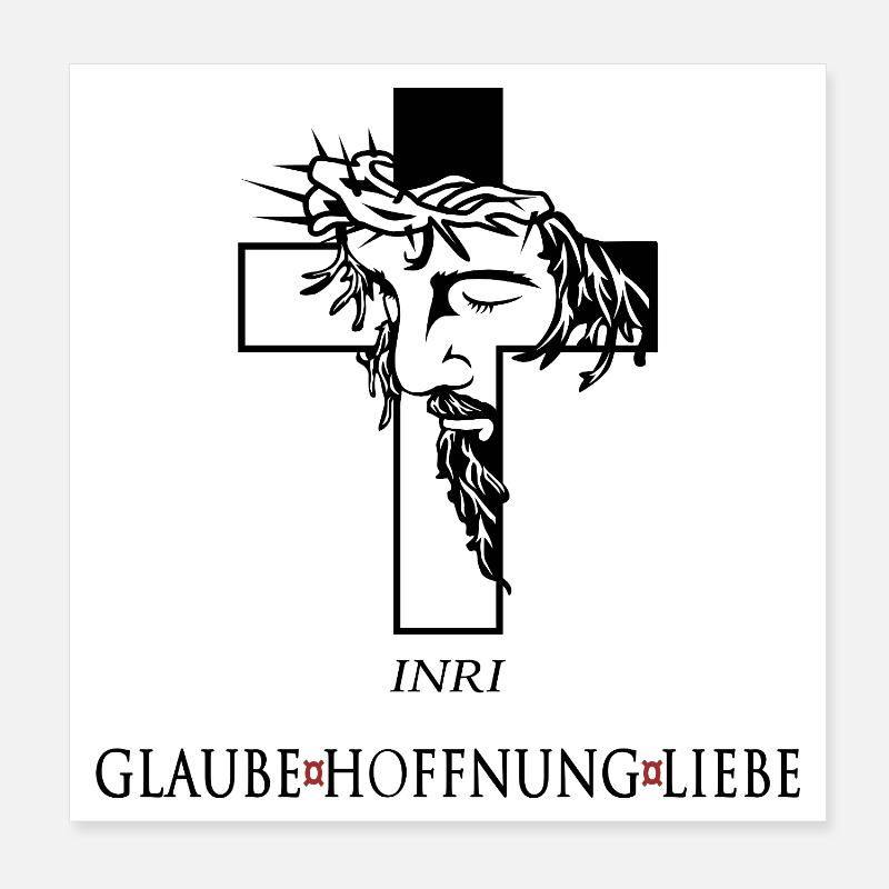 Jesus mit Dornenkrone Poster 20x20 cm